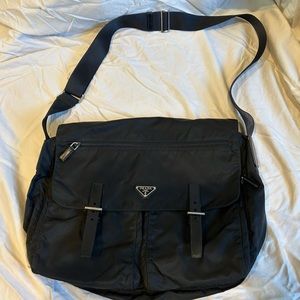 Prada Tessuto Messenger Bag Black Nylon
